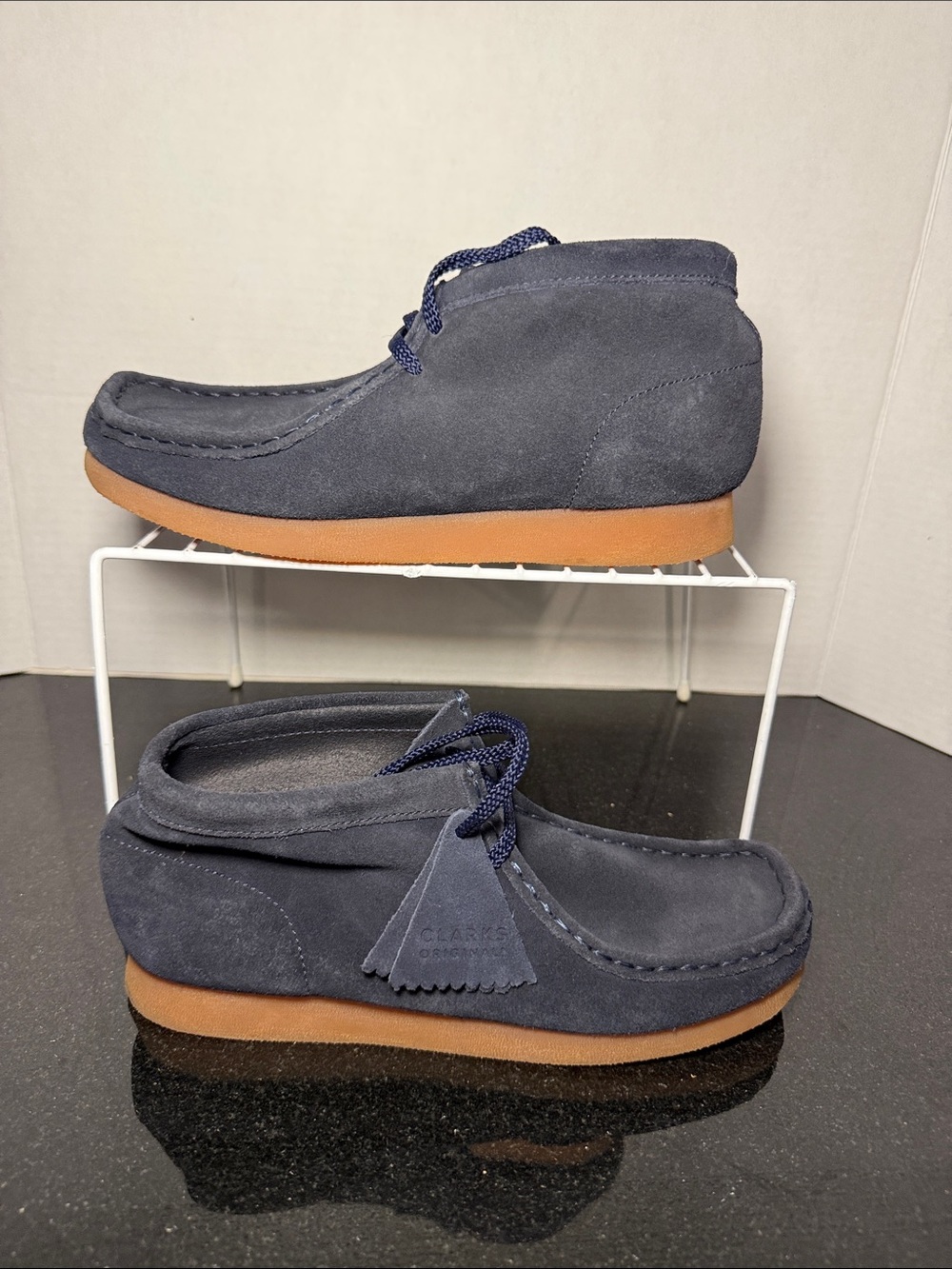 Clarks Originals Women's Wallabee Suede Shoes Size 5 Wide Blue